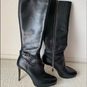 - Michael Kors Black Leather Heel Boots